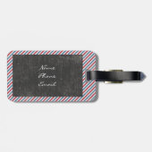 Dark Grey  Air Mail Briefkaart Bagagelabel (Achterkant horizontaal)