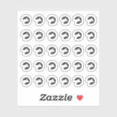 Dark Grey Beef Wedding Place Cards Meal Choice  Sticker (Vel)