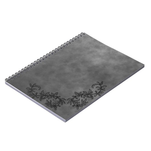 Dark Grey & Black Accent Notebook Chic Minimalist Notitieboek (Linkerzijde)