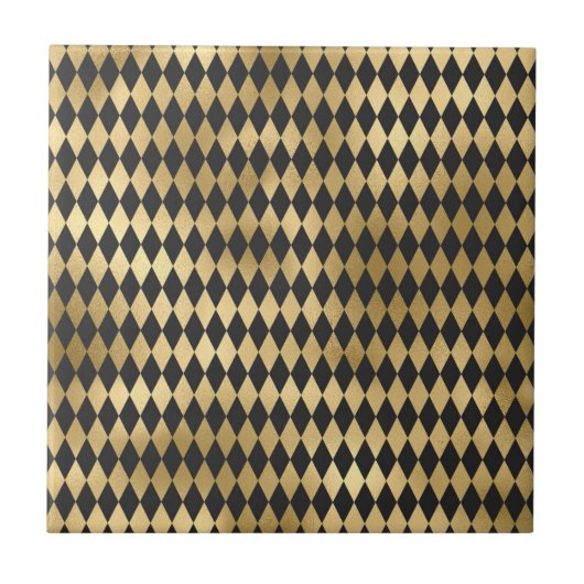 Dark Grey Black Harlequin Geometric Rhombuses Tegeltje (Voorkant)