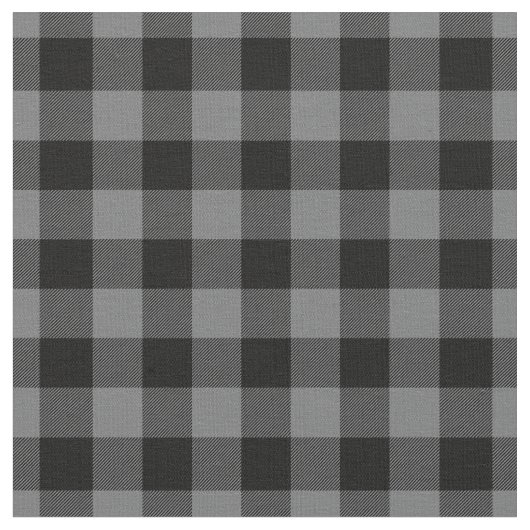 Dark Grey & Black Plaid Gingham Stof (Close Up)