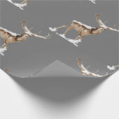 Dark Grey Deer Antlers kerst Cadeaupapier (Hoek)