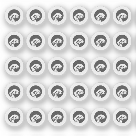 Dark Grey Fish Wedding Place Cards Meal Choice Sticker (Voorkant)