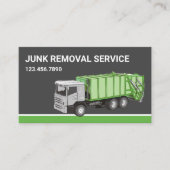 Dark Grey Junk Removal Service Vuilniswagen Visitekaartje (Voorkant)