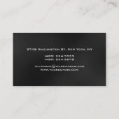 Dark Grey Modern Monogram Manager Visitekaartje (Achterkant)