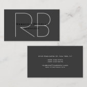 Dark Grey Monogram Manager Visitekaartje (Voorkant / Achterkant)