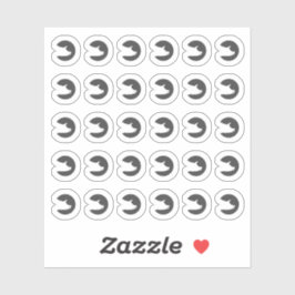 Dark Grey Pork Wedding Guests Meal Choice Sticker