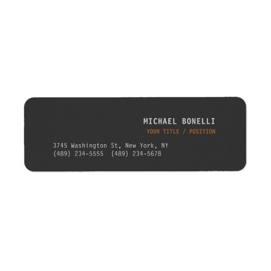 Dark Grey Professional Custom Name Position Best Etiket (Voorkant)