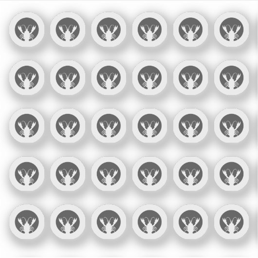 Dark Grey Seafood Wedding Place Meal Choice Sticker (Voorkant)