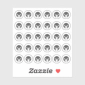 Dark Grey Seafood Wedding Place Meal Choice Sticker (Vel)