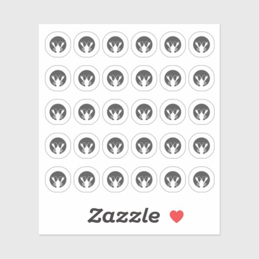 Dark Grey Seafood Wedding Place Meal Choice  Sticker (Vel)