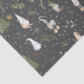 Dark Grey Snowy Forest Kerstmis Pattern Tissuepapier (Detail)