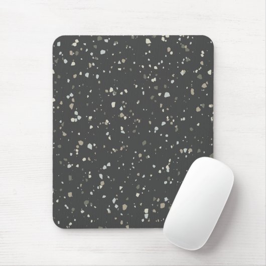 Dark Grey Terrazzo Pattern Muismat (Met muis)