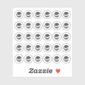 Dark Grey Vegetarian Wedding Place Meal Choice  Sticker (Vel)