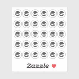 Dark Grey Vegetarian Wedding Place Meal Choice  Sticker