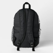 Dark Grey & White Geometric Backpack  Bedrukte Rugzak (Achterkant)