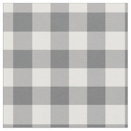 Dark Grey & White Plaid Gingham Stof