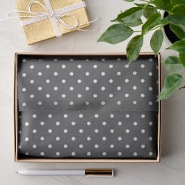 Dark Grey With White Polka Dots Tissuepapier