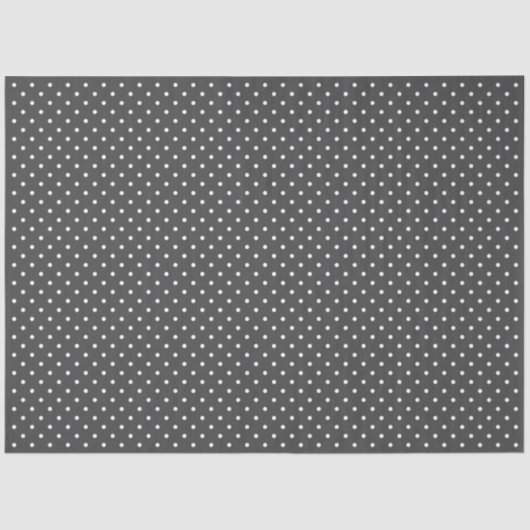 Dark Grey With White Polka Dots Tissuepapier (Voorkant)
