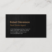 Dark Grey Wood Real Estate Agent Visitekaartje (Achterkant)