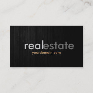 Dark Grey Wood Real Estate Agent Visitekaartje