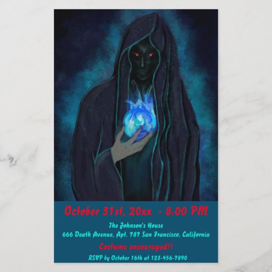 Dark Grim Reaper Halloween Party Invitation Flyer (Achterkant)