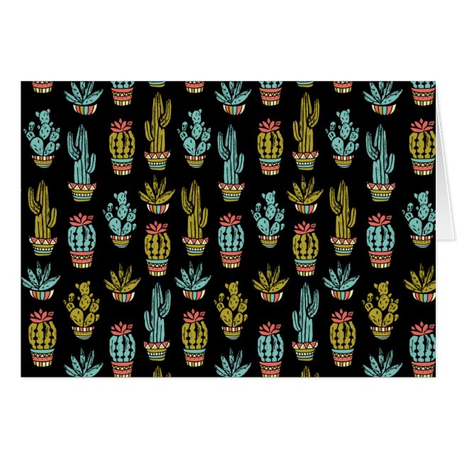 Dark Grunge Cactus Pattern (Voorkant Horizontaal)