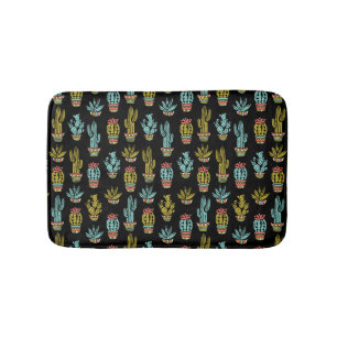 Dark Grunge Cactus Pattern Badmat