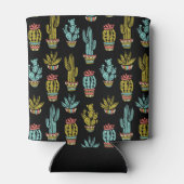 Dark Grunge Cactus Pattern Blikjeskoeler (Achterkant)