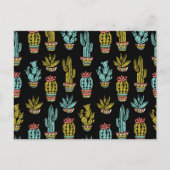 Dark Grunge Cactus Pattern Briefkaart (Voorkant)