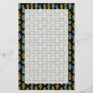 Dark Grunge Cactus Pattern Briefpapier