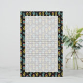Dark Grunge Cactus Pattern Briefpapier (Staand voorkant)