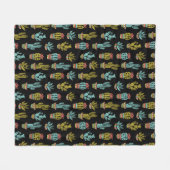 Dark Grunge Cactus Pattern Fleece Deken (Voorkant (Horizontaal))