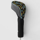 Dark Grunge Cactus Pattern Golfheadcover (Schuin)