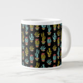 Dark Grunge Cactus Pattern Grote Koffiekop (Voorkant rechts)