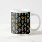 Dark Grunge Cactus Pattern Grote Koffiekop (Rechts)