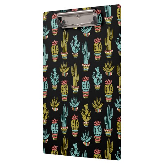 Dark Grunge Cactus Pattern Klembord (Links)