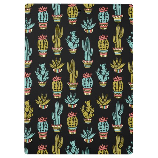 Dark Grunge Cactus Pattern Klembord (Achterkant)