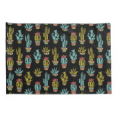 Dark Grunge Cactus Pattern Kussensloop (Achterkant-Rechts)