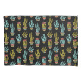 Dark Grunge Cactus Pattern Kussensloop (Voorkant-Links)