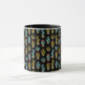 Dark Grunge Cactus Pattern Mok (Midden)