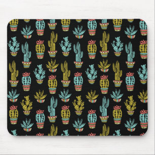 Dark Grunge Cactus Pattern Muismat