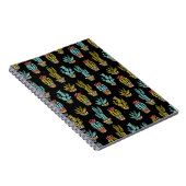 Dark Grunge Cactus Pattern Notitieboek (Rechterzijde)