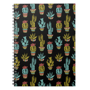 Dark Grunge Cactus Pattern Notitieboek
