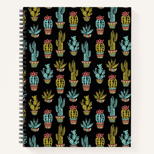 Dark Grunge Cactus Pattern Notitieboek (Voorkant)