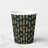 Dark Grunge Cactus Pattern Papieren Bekers (Voorkant)
