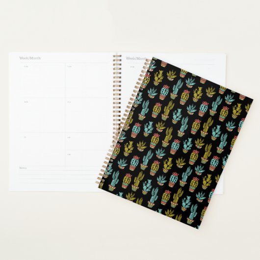 Dark Grunge Cactus Pattern Planner (Display)