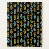 Dark Grunge Cactus Pattern Planner (Achterkant)