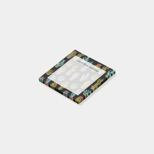 Dark Grunge Cactus Pattern Post-it® Notes (Schuin)