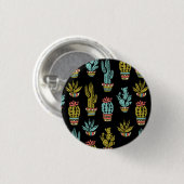 Dark Grunge Cactus Pattern Ronde Button 3,2 Cm (Voorkant /achterkant)